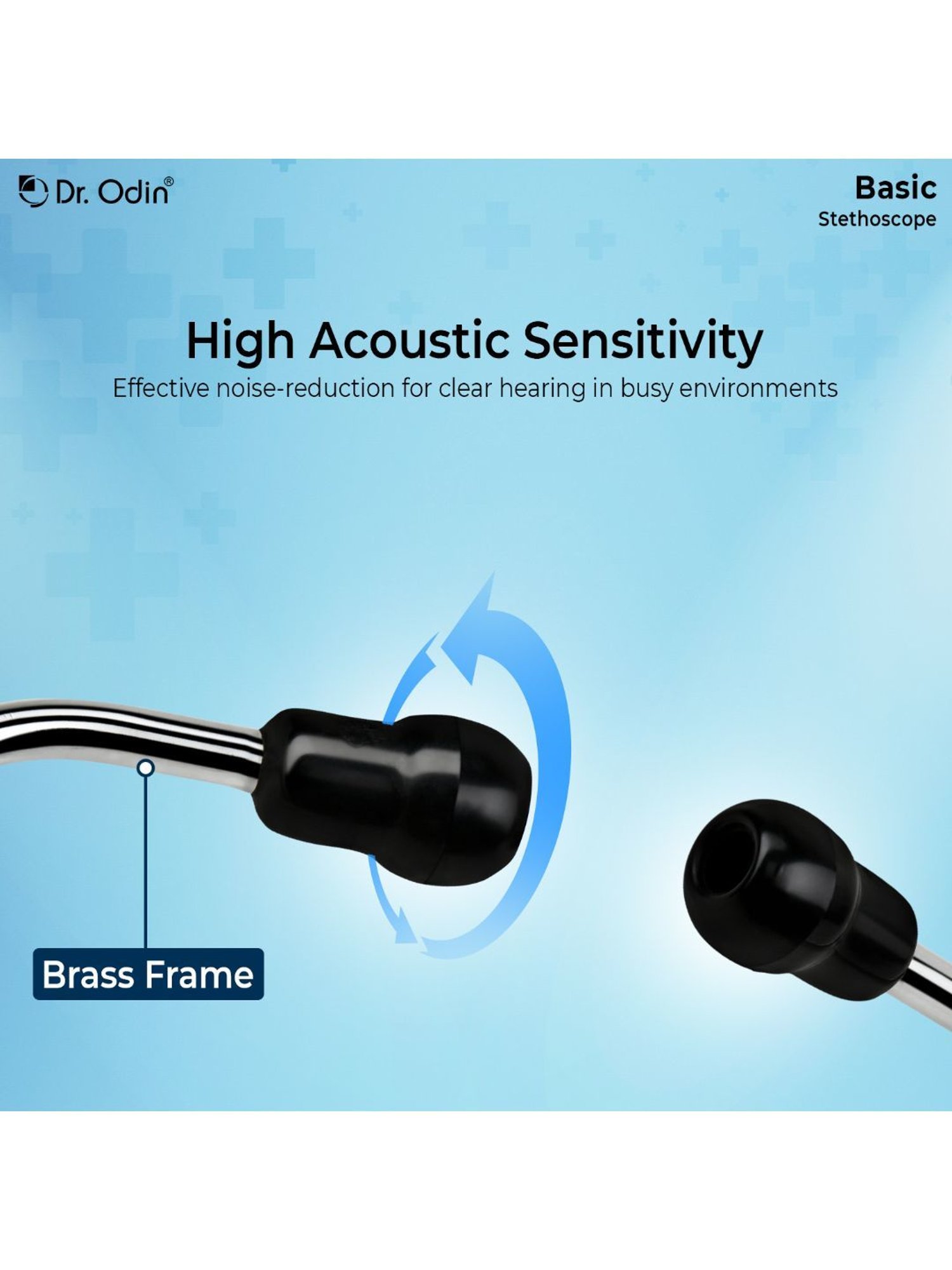 Dr. Odin Basic Brass Frame Stethoscope (Black)