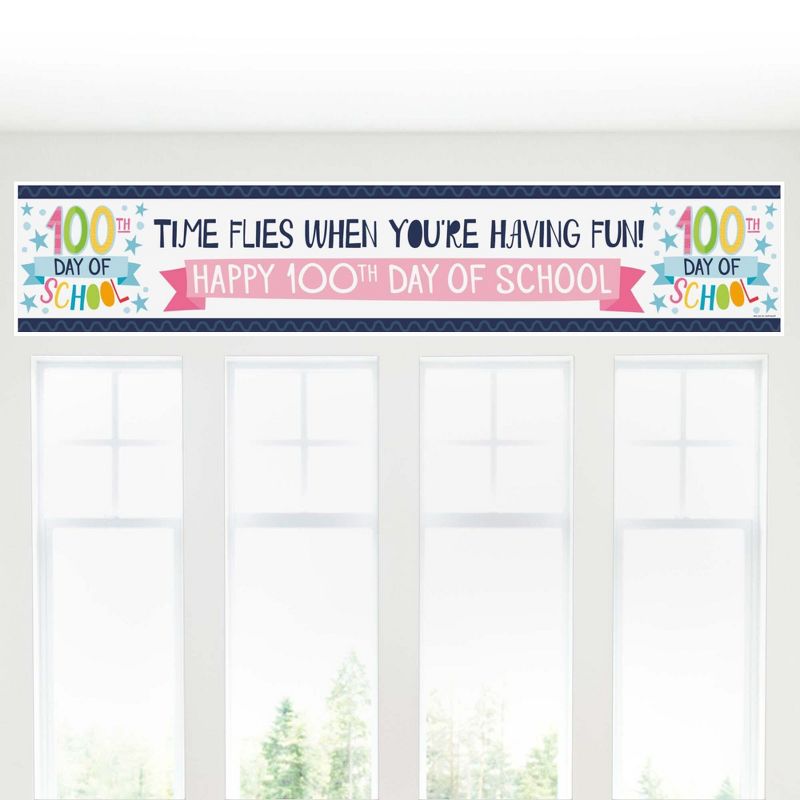 Big Dot of Happiness Happy 100th Day of School - 100 Days Party Decorations Party Banner