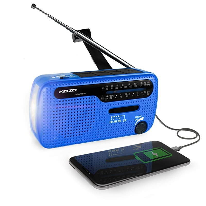 Best NOAA Weather Radio for Emergency by  Multiple Ways to Charge Self Powered by Dynamo Hand Crank amp Solar Panel Long Antenna to Pick Up Reception Everywhere