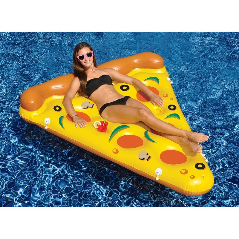 NEW Swimline 90645 Pool Inflatable Pizza Slice Float Raft Water w/ 110V Air Pump