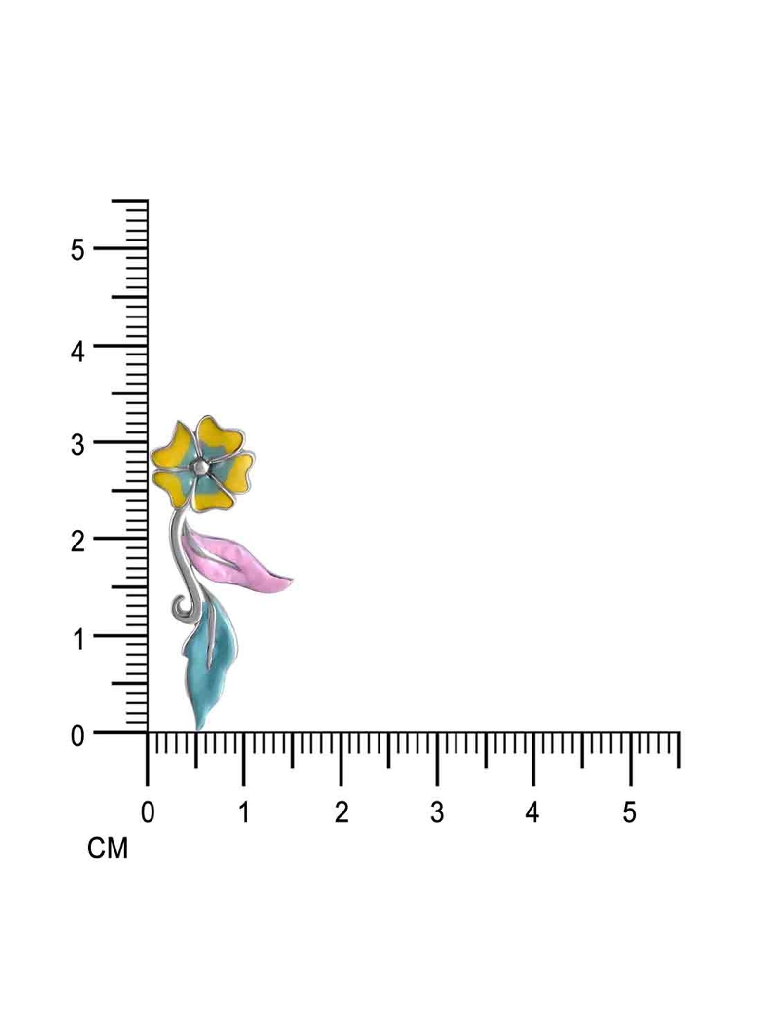 Rihi by P.C. Chandra Jewellers Yellow Enamel Flower Pendant And Earring Set (Without Chain)