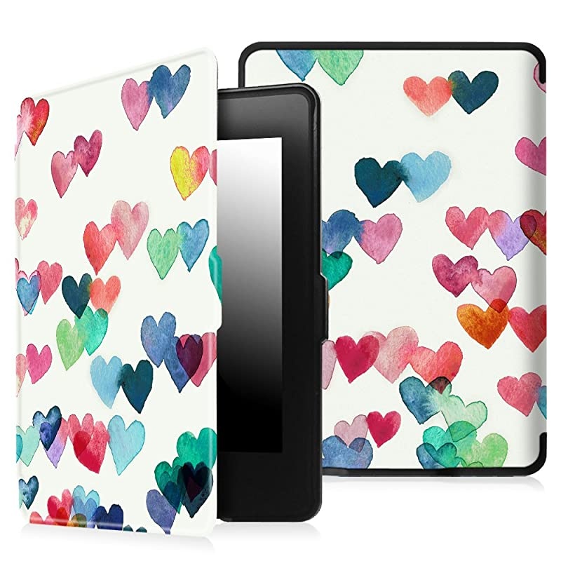 Slimshell Case for Kindle Paperwhite - Fits All Paperwhite Generations Prior to 2018 (Not Fit All-New Paperwhite 10th Gen), Raining Hearts