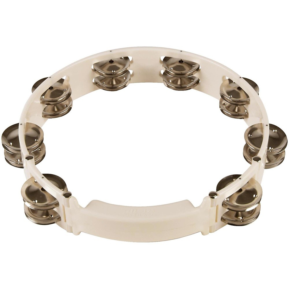 Sound Percussion Labs Baja Percussion Shape Shifter Tambourine with Double Row Steel Jingles White