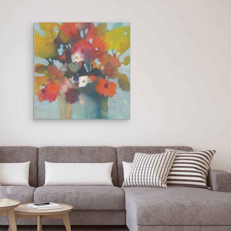 30"x30" Pot Of Flowers By Michelle Abrams Art Of Canvas - Fine Art Canvas