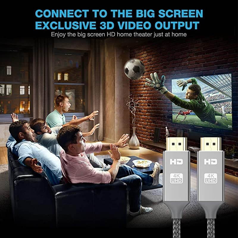 4K HDMI Cable  HDMI Cord 35 feet HDMI to HDMI Top Series Supports 4K60HZ 1080p FullHD UHD Ultra HD 3D High Speed HDMI to HDMI Compatible UHD TV Bluray PS43 Monitor
