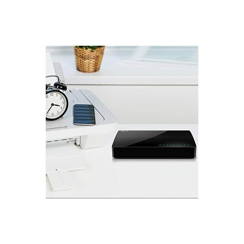 8-Port Fast Ethernet Network Switch [Naxos800] | Smart Plug and Play Unmanaged Desktop Switch with Internet Splitter