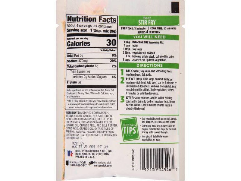 McCormick ONE Beef Stir Fry Skillet Seasoning Mix - 1.25oz