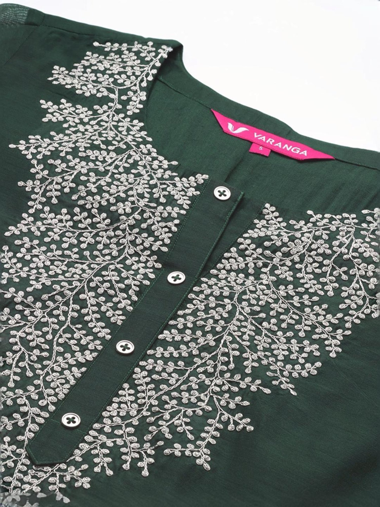 Varanga Green Embroidered Kurta Pant Set With Dupatta