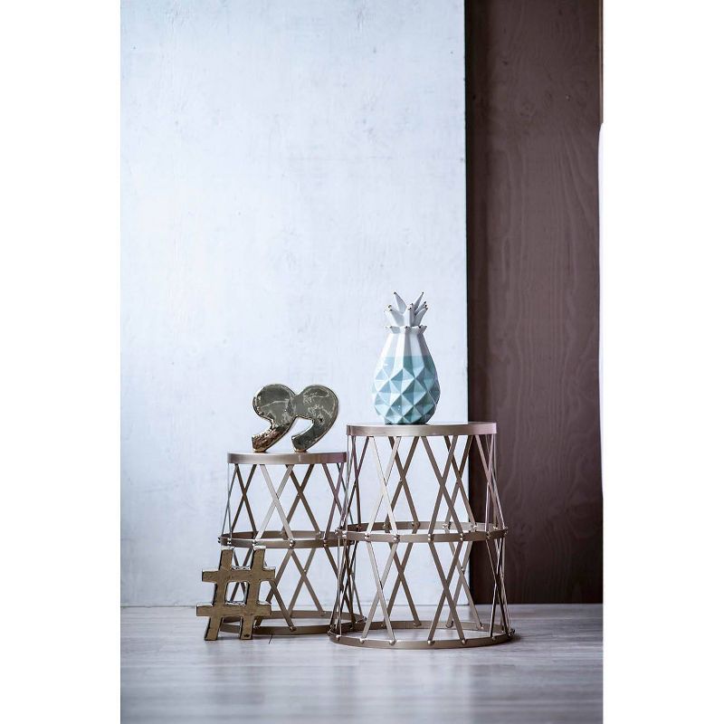 Set of 3 Glam Mirrored Accent Tables Gold - Olivia & May