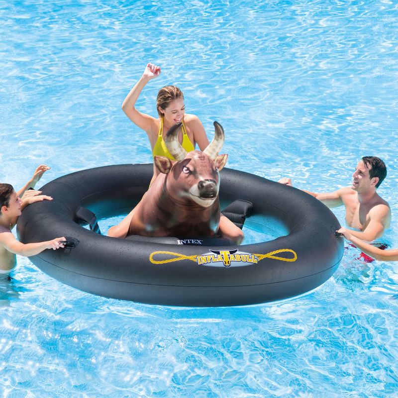 Intex Inflatabull Inflatable Pool Float & Intex Inflatable Canopy Island Float
