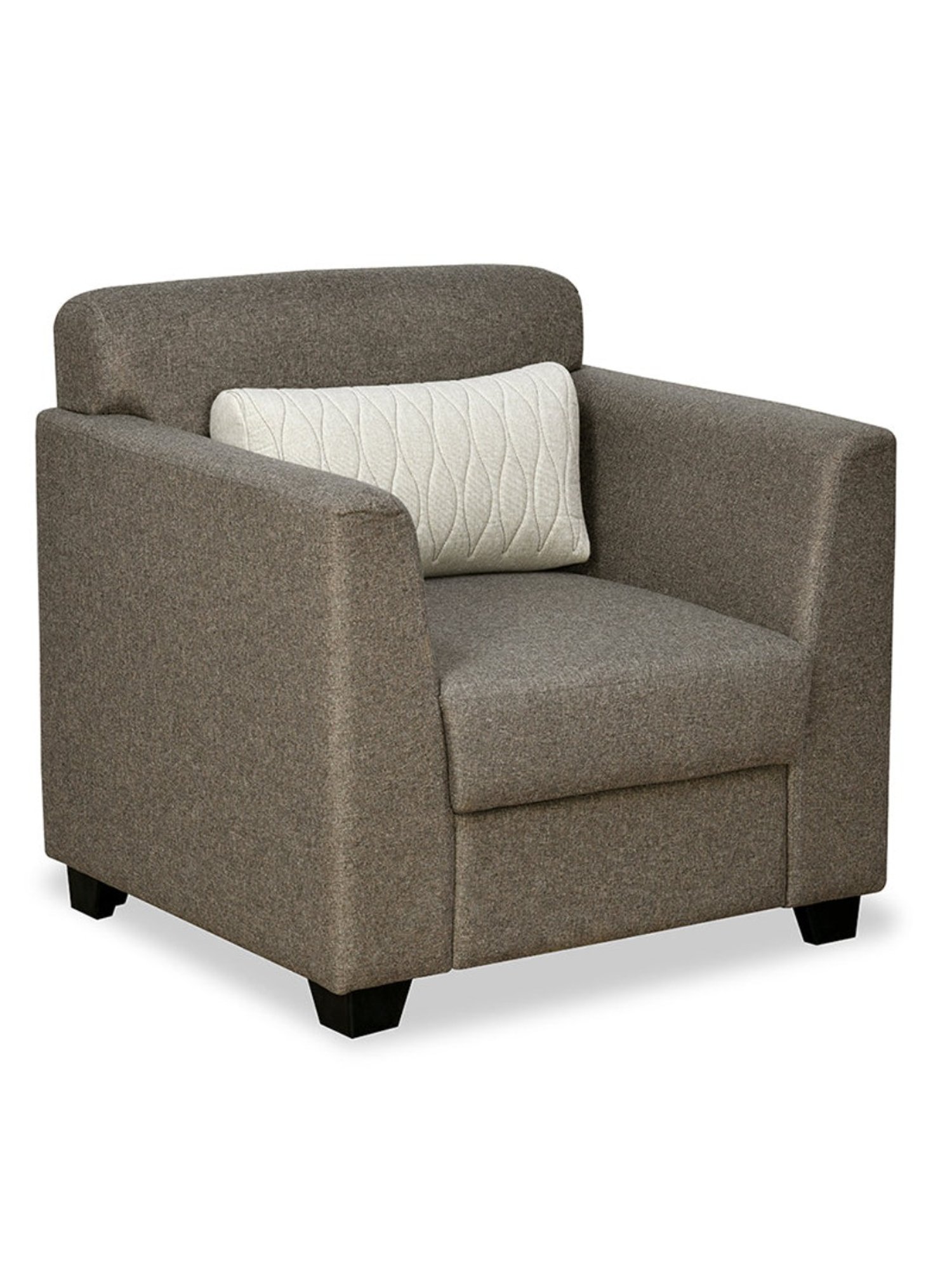 Nilkamal Svelte Dark Brown Fabric - Polyester 1 Seater Recliner Sofa