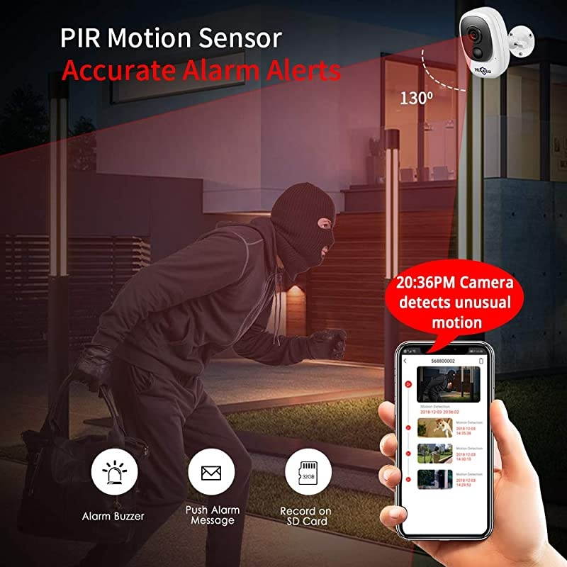 Outdoor Battery Camera,Wireless Security Camera,Rechargeable Battery Powered,WiFi Camera,Night Vision,1080P Video with Motion Detection, 2-Way Audio,IP65 Waterproof, CloudEdge Cloud Storage