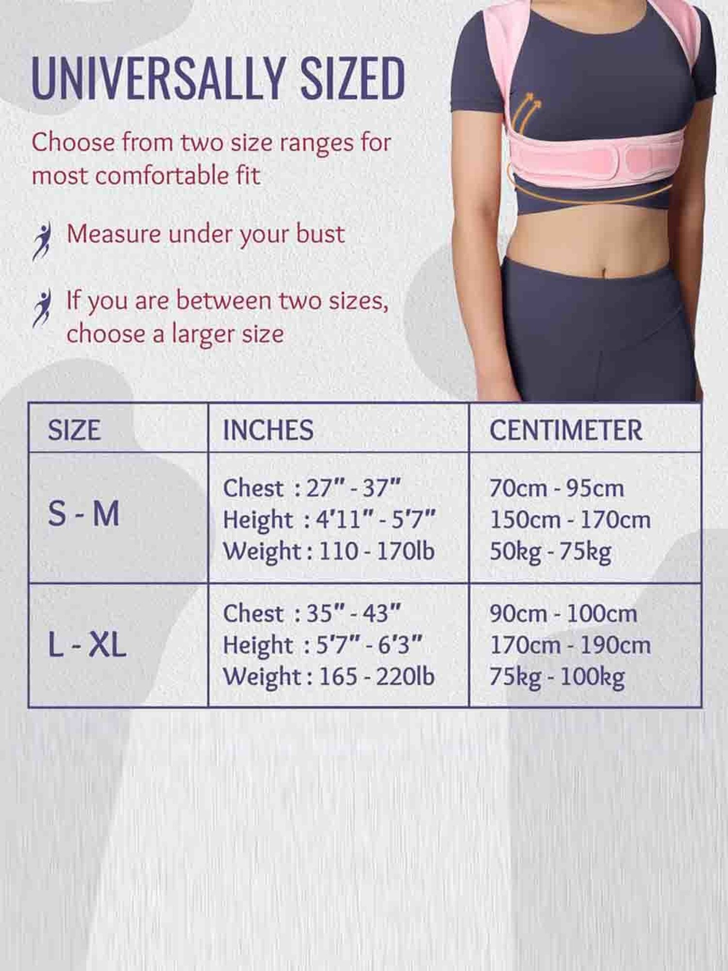 HealthSense Posture Corrector for Women, Back Pain Relief with Back Support Belt (S/M) - Pink