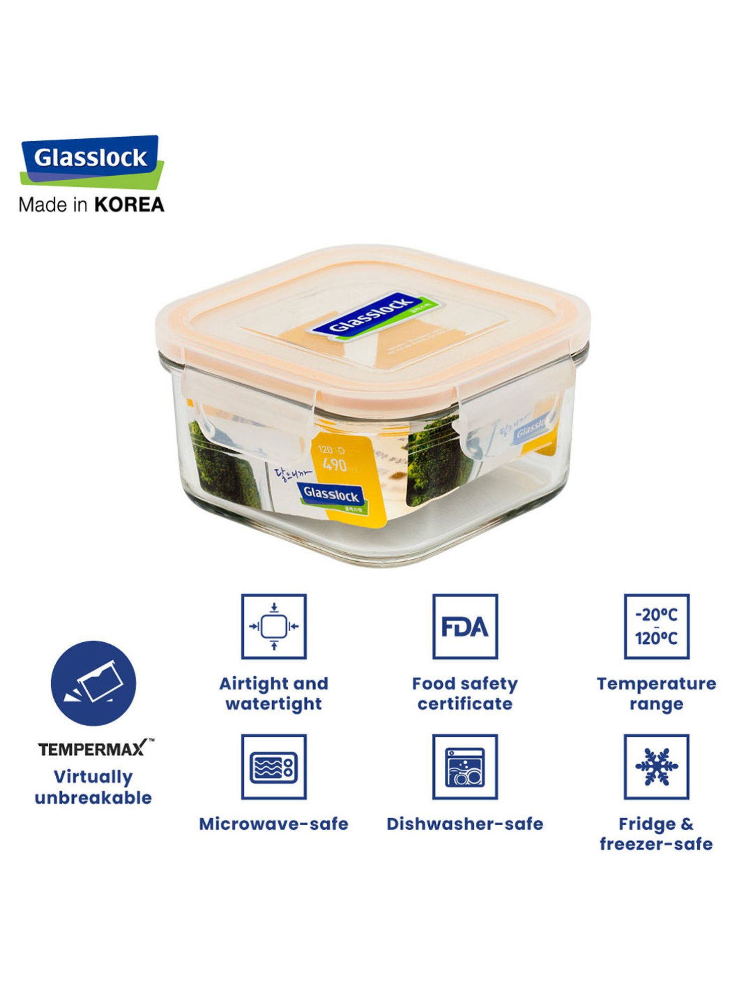 Glasslock Transparent Glass 490 ml Jars and Container
