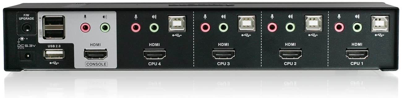 IOGEAR 4-Port HDMI and DisplayPort KVMP Kit with USB Hub and Audio, w/Full Set of Cables, (GCS1794DPKIT TAA Compliant)