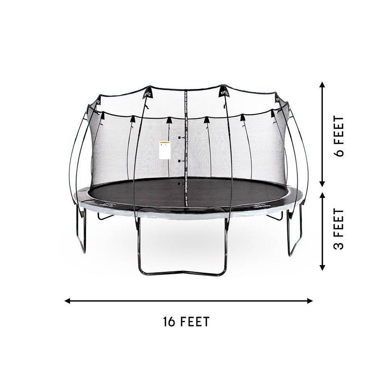 Skywalker Trampolines Epic Series 16' Round Trampoline - Black/Gray