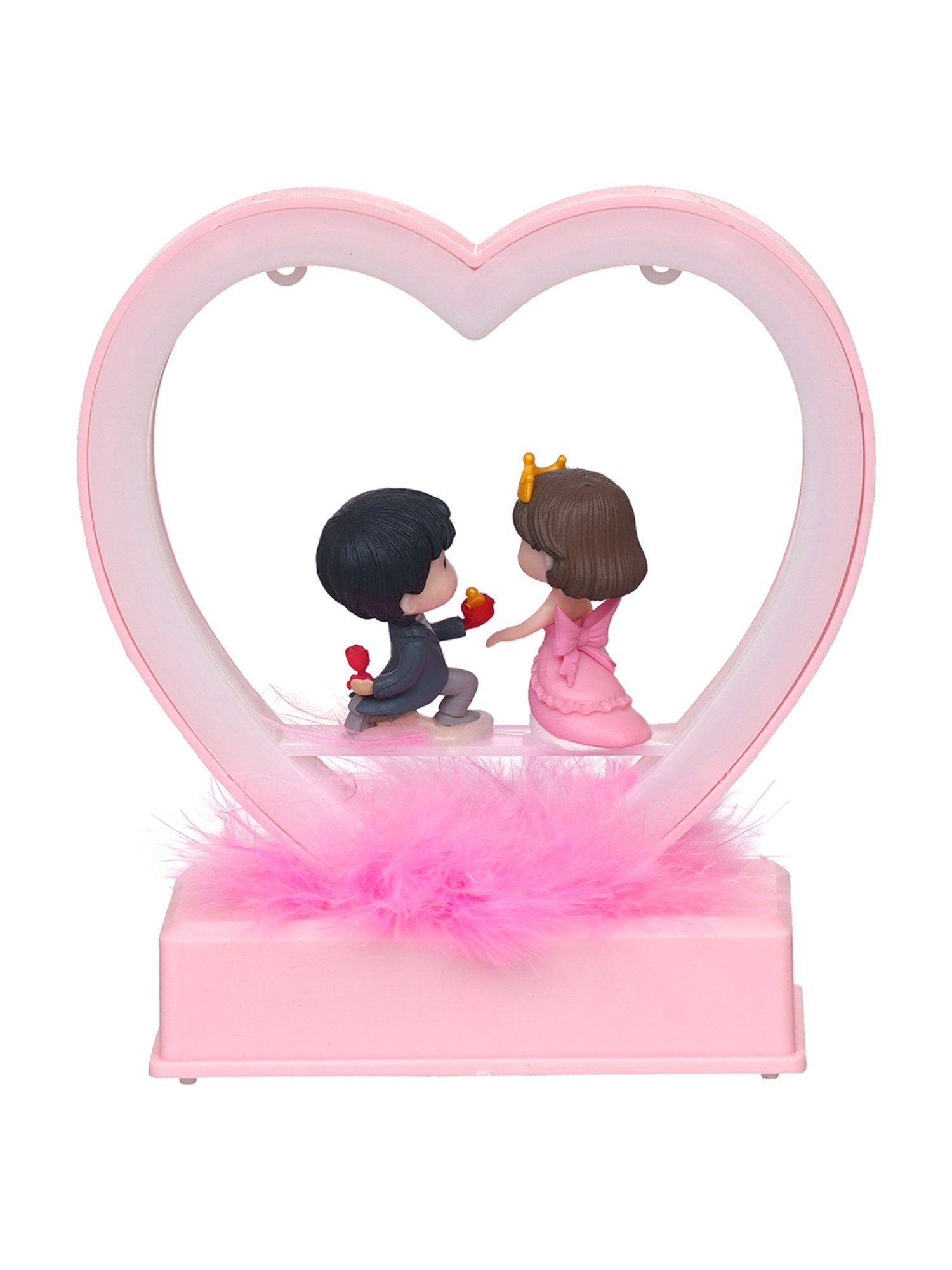 eCraftIndia Solid Polyresin Led Light Heart Showpiece