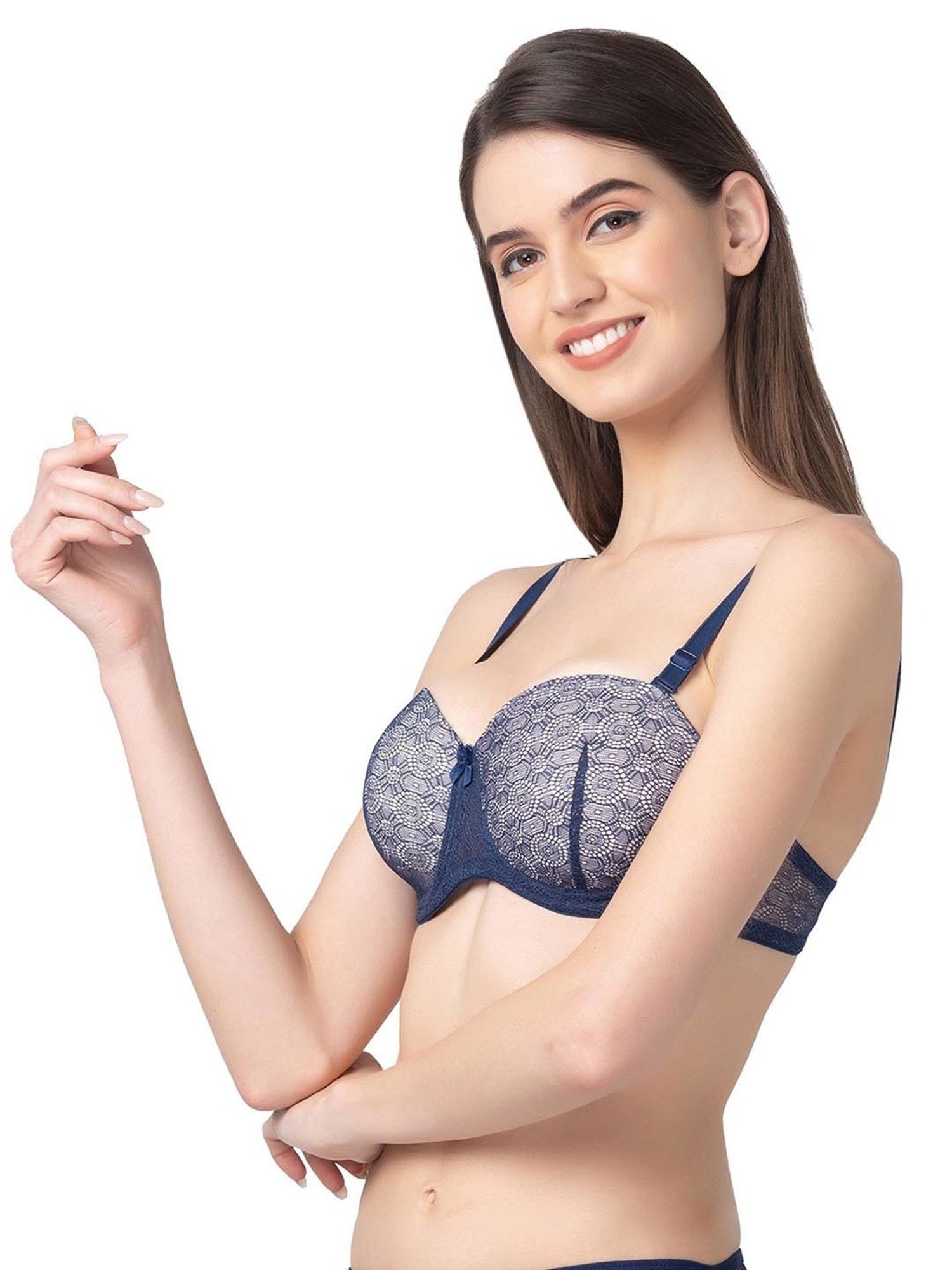 Candyskin Blue Lace Full Coverage Balconette Bra