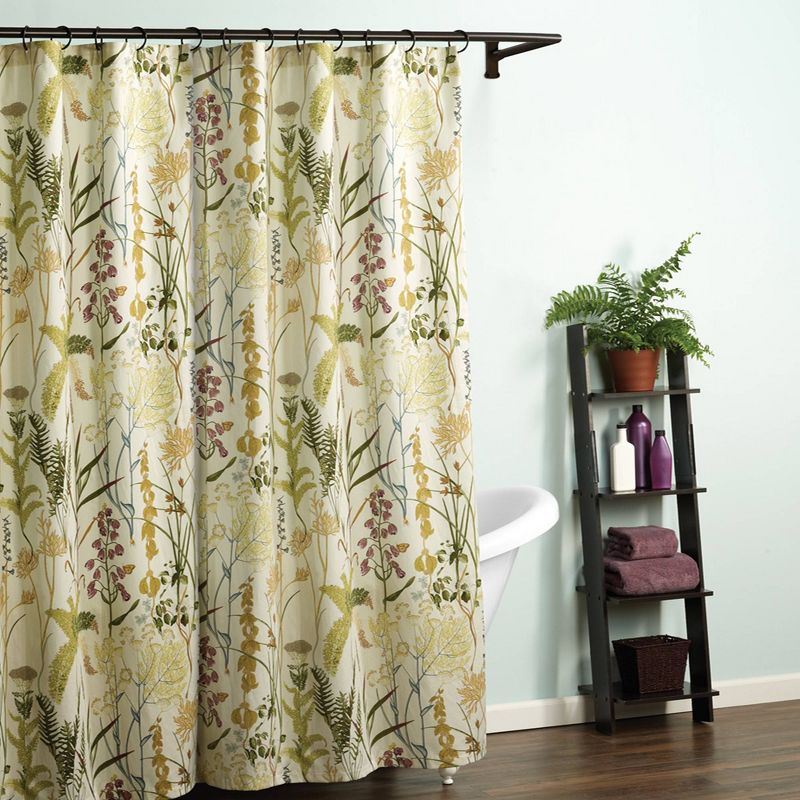 Huntington Botanical Shower Curtain Green/Yellow - India Ink