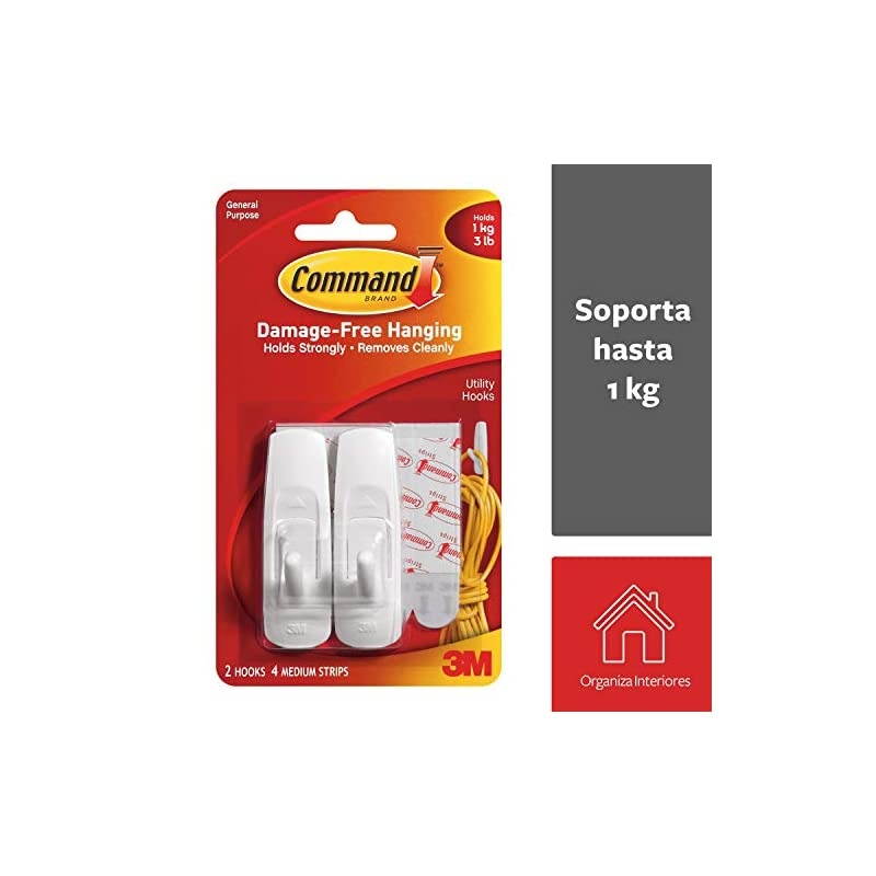 Small Wire Hooks Mega Pack, White, 28-Hooks, 32-Strips, Organize Damage-Free