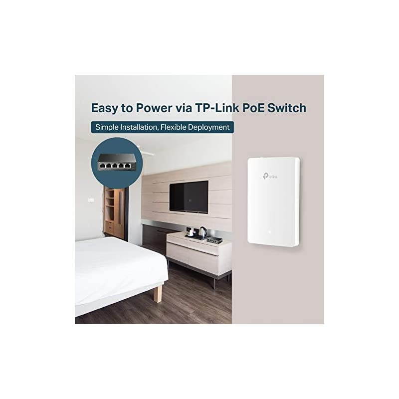 Omada EAP225-Wall | AC1200 in-Wall Wireless Access Point | 3&times;10/100Mbps Ports | MU-MIMO &Beamforming | PoE Powered | Easy Installation | SDN Integrated | Cloud Access & Omada App, White