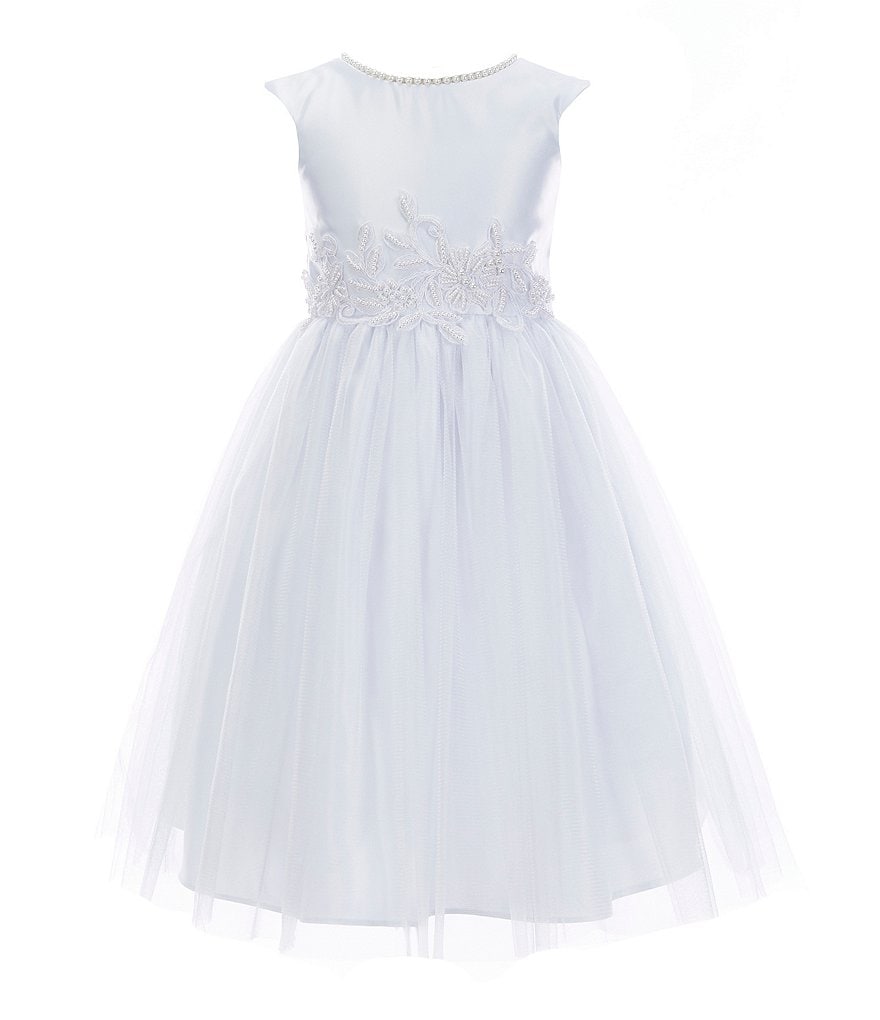 Laura Ashley Little Girls 2T-6X 3/4 Sleeve Rose & Butterfly Print Clip Dot Dress