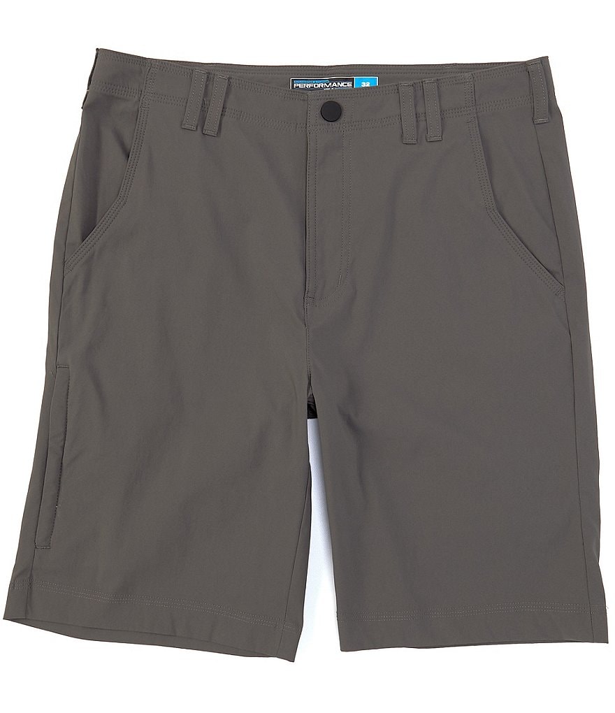 Roundtree & Yorke 9#double; Inseam Flat Front Performance Tech Zip Shorts