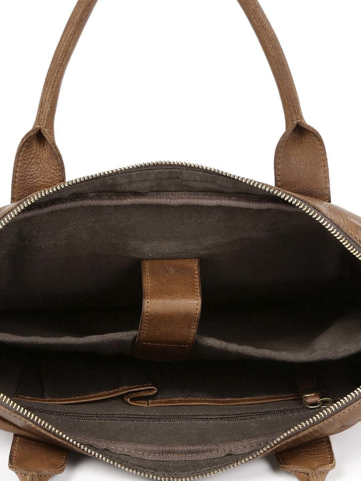 KOMPANERO Brown Leather Medium Messenger Bag