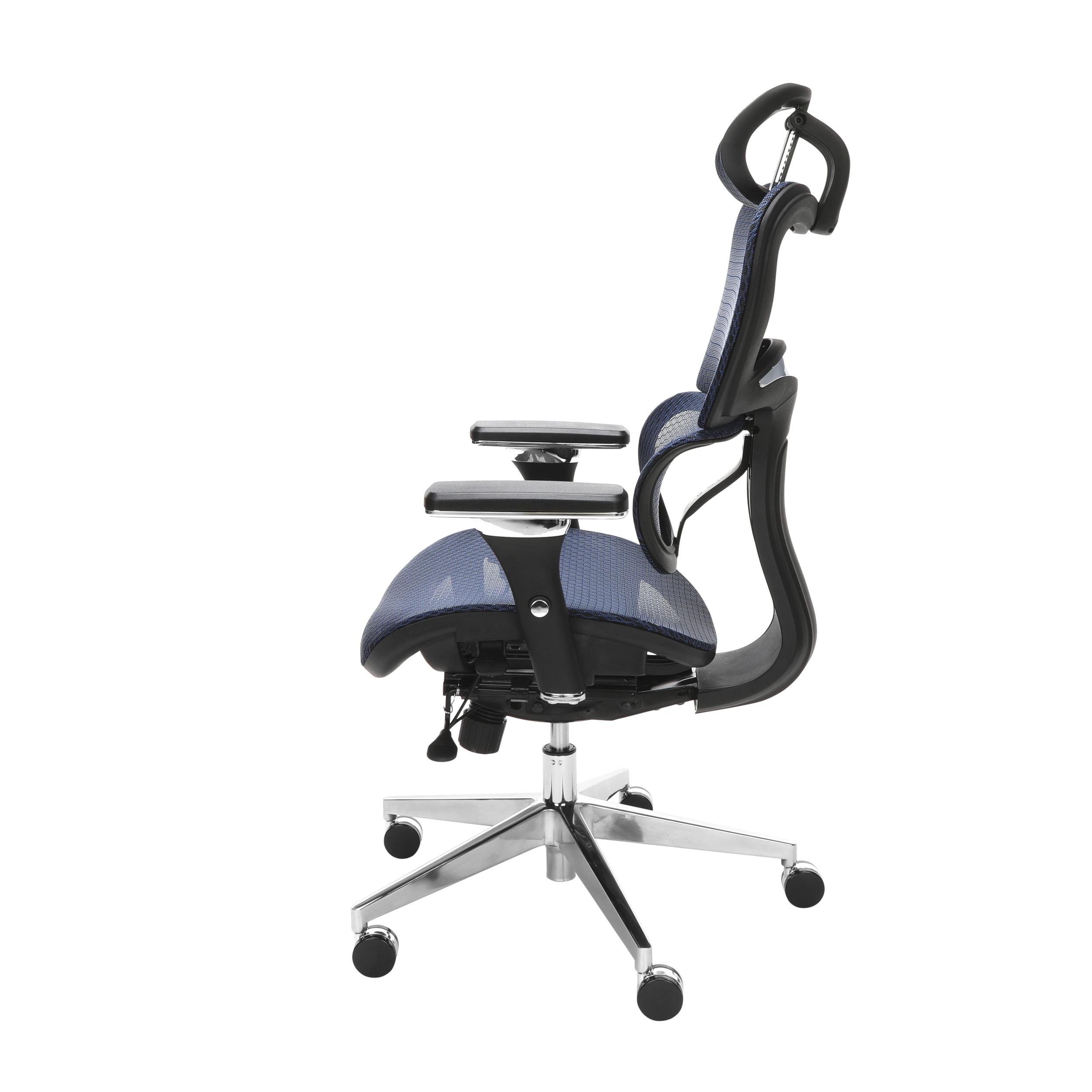 OFM Ergo Office Chair featuring Mesh Back and Seat with Optional Headrest, in Blue (540-BLU)