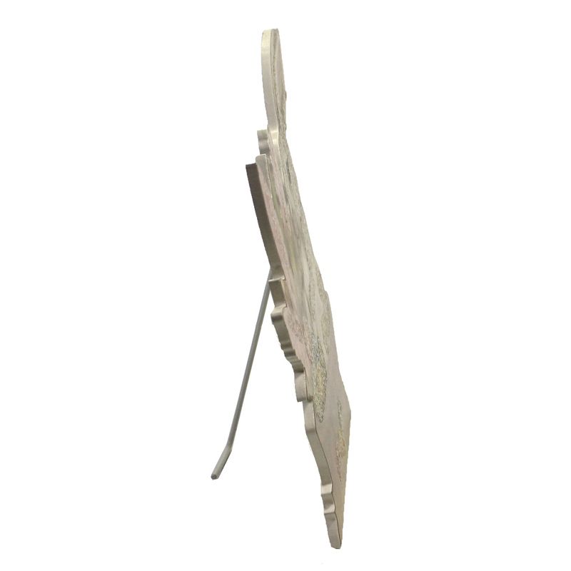 Easter 8.5" Bunny In Basket Dummy Board Colored Egg Vintage Glittered  -  Decorative Figurines