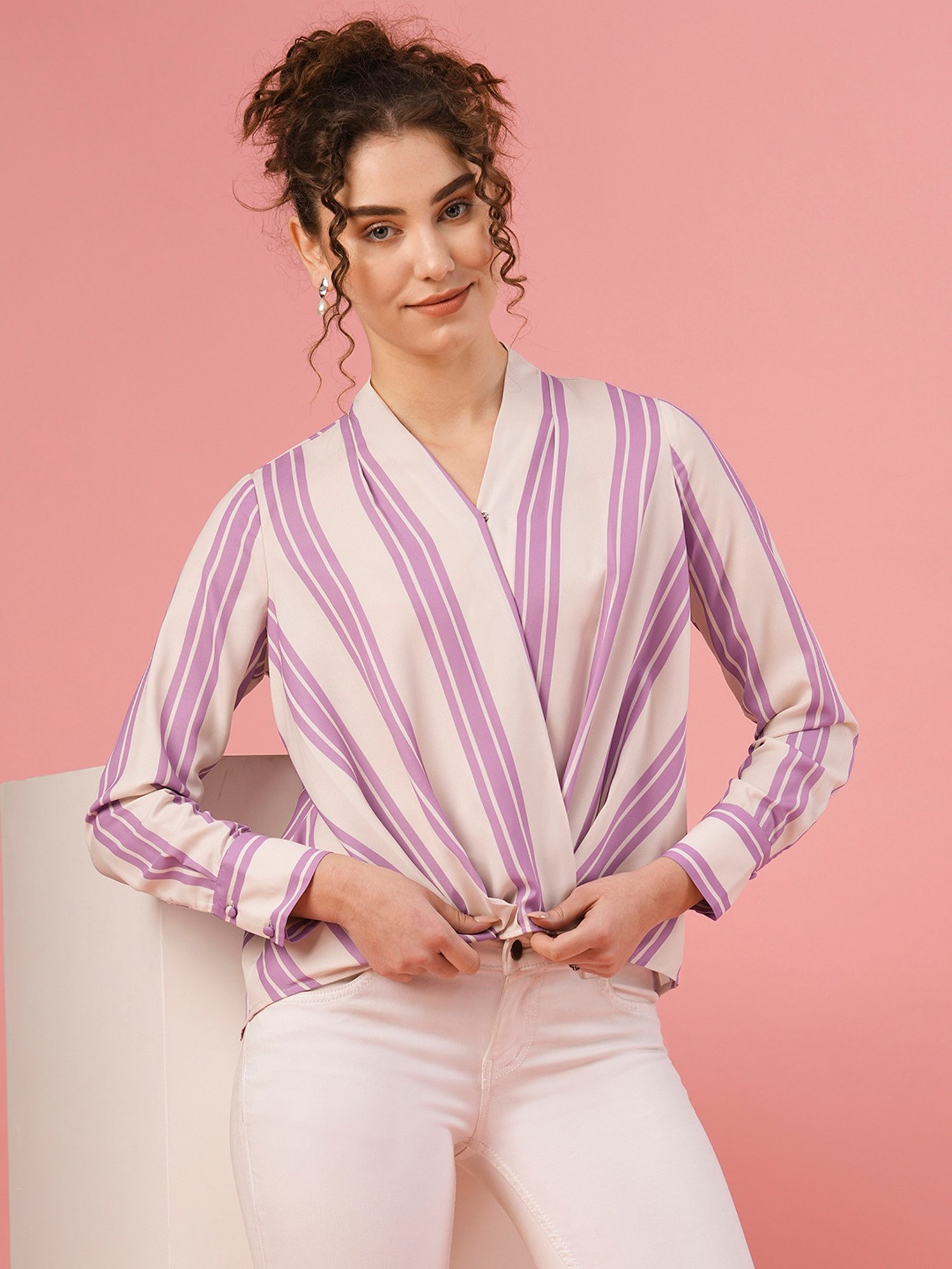 Globus Lavender Striped Top