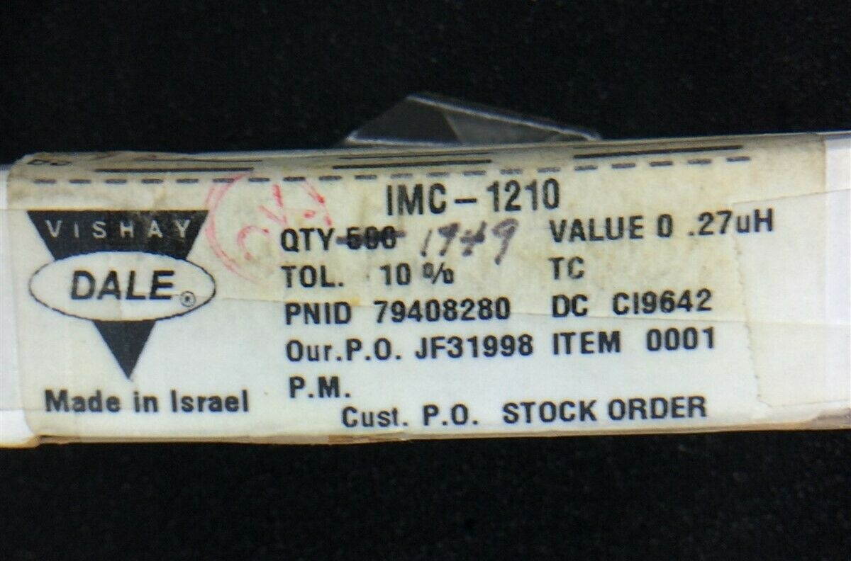 IMC1210-27UH-10% VISHAY INDUCTOR 27uH 10% SMD 50 PIECES