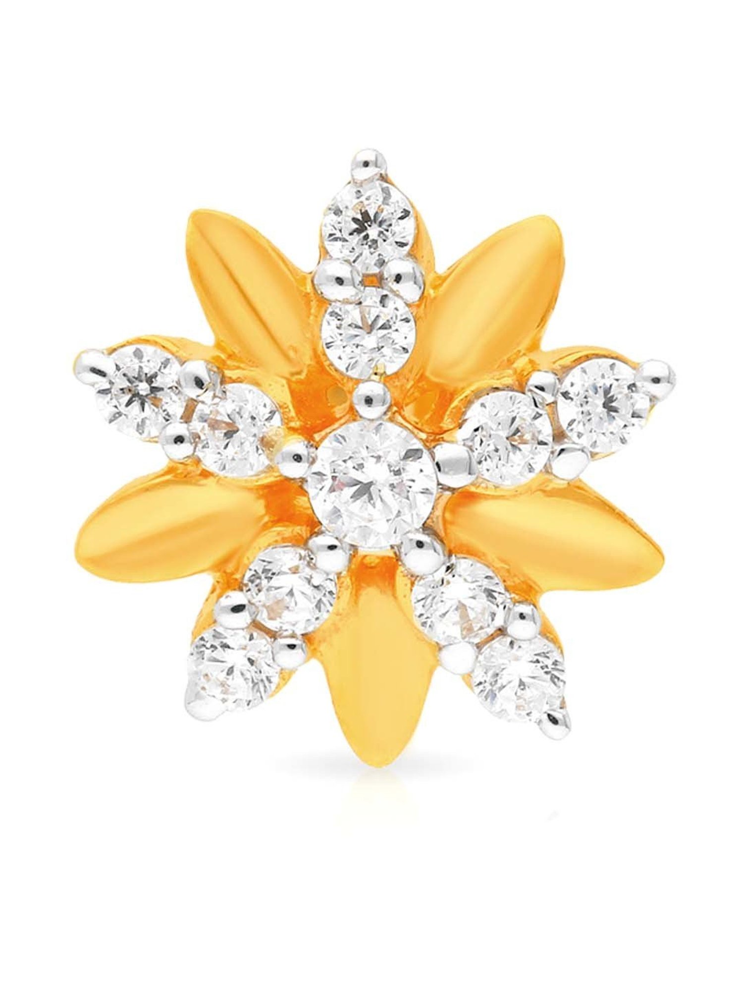 Malabar Gold and Diamonds 22k Gold Floral Nosepin for Women