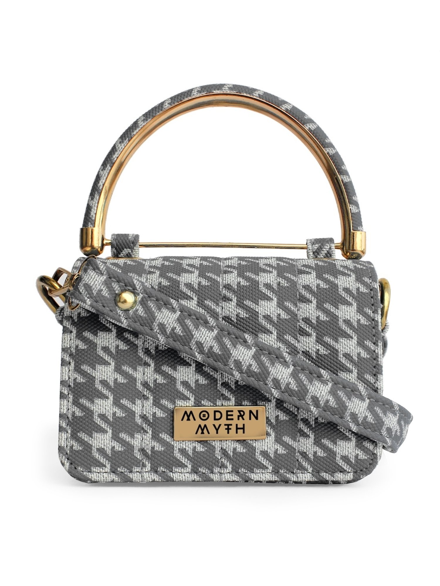 Modern Myth Nano Grey Printed Small Mini Box Bag