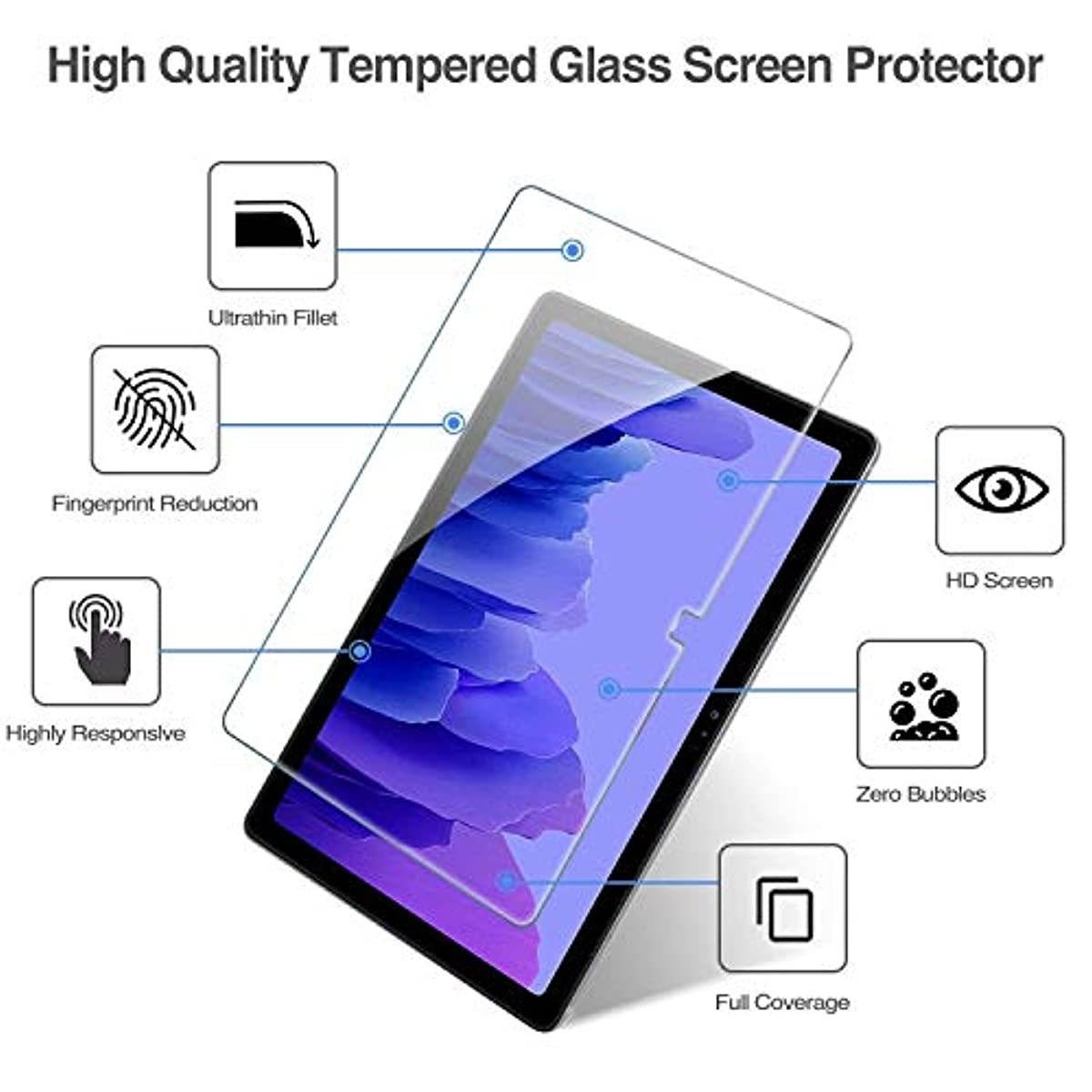 [2 Pack] ProCase Galaxy Tab A7 10.4 2020 Screen Protector T500 T505 T507 Bundle with Galaxy Tab A7 Case 10.4 Inch (SM-T500 / T505 / T507)