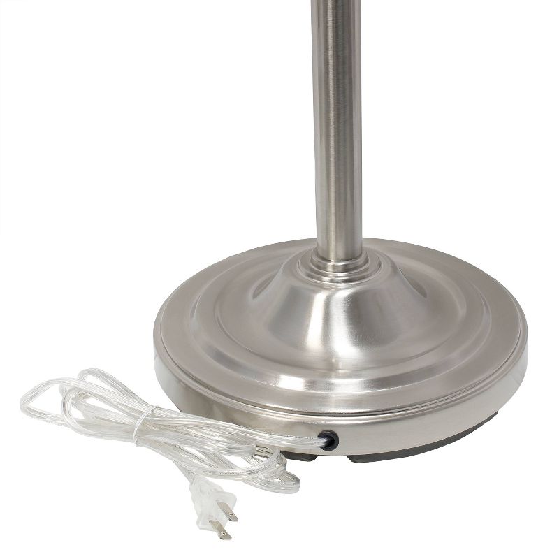 3 Light Floor Lamp with Scalloped Glass Shade Brushed Nickel - Elegant Designs