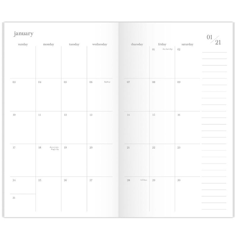 2021 Planner 3.625" x 6.25" Packet Stitched Pink Dot - Sugar Paper™