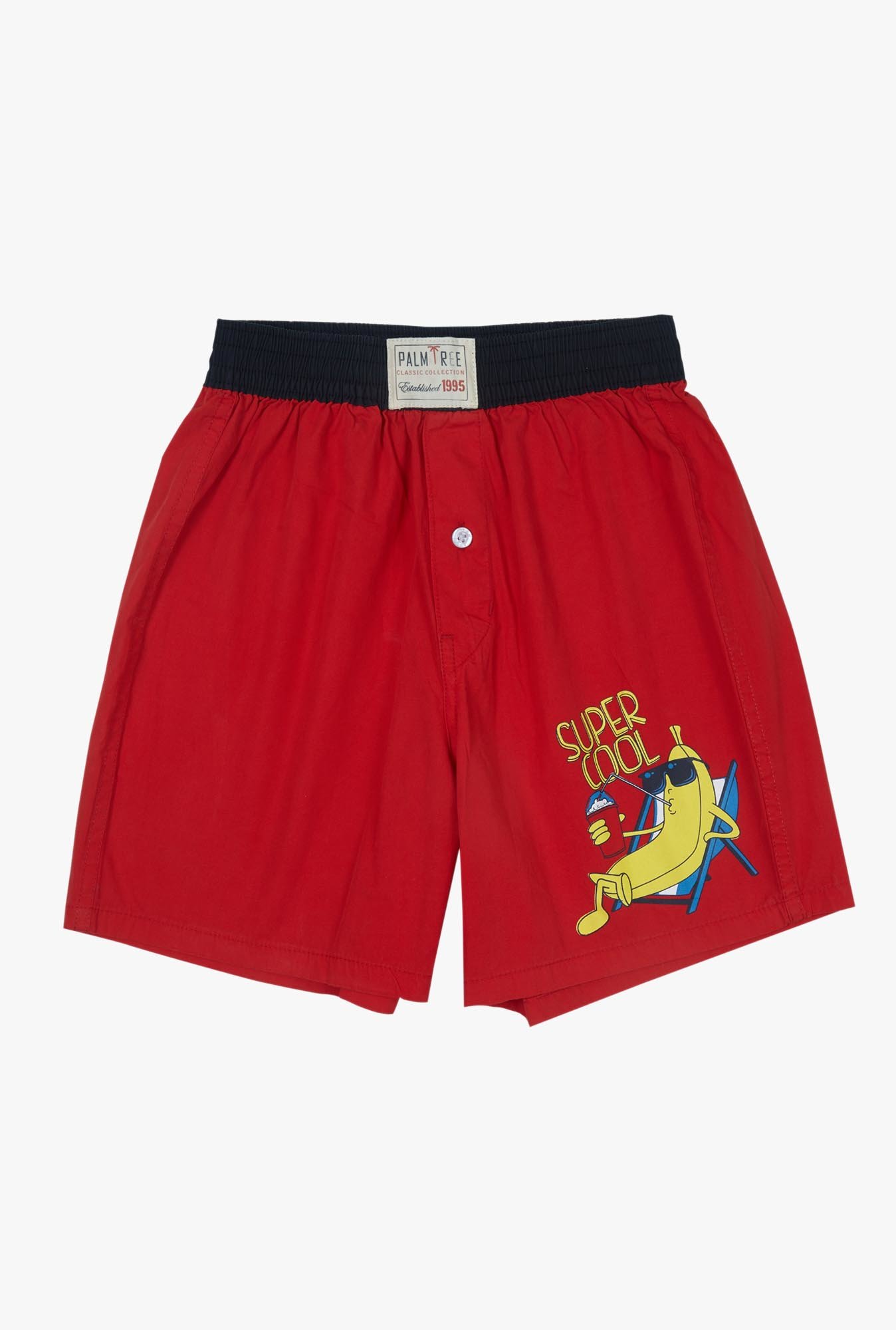 Gini & Jony Boys Palm Tree Red Printed Shorts