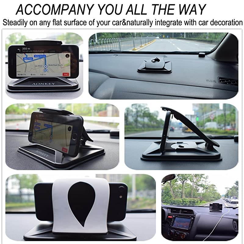 Cell Phone Holder for Car, Dashboard Anti-Slip Vehicle GPS Car Mount Universal for All Smartphones, Compatible iPhone XR XS Max X 8 7 6S Plus, Galaxy S10/S9 Plus S8 Note 9/8, LG V30, Pixel 3 XL