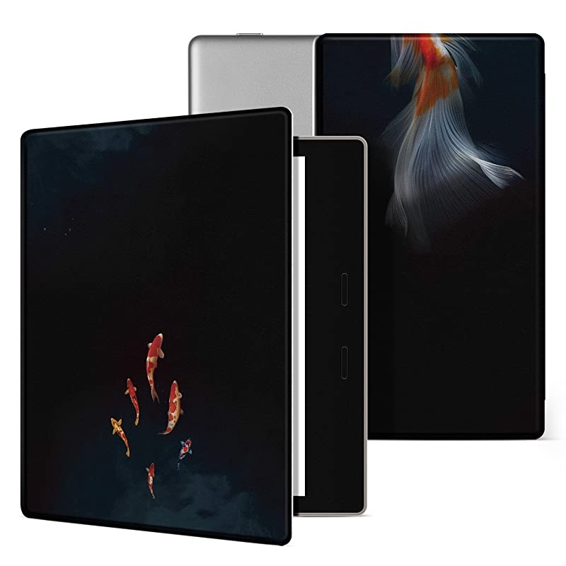 Colorful Case for All-New Kindle Oasis (10th Gen, 2019 Release & 9th Gen, 2017), Premium PU Leather Cover with Auto Wake/Sleep, Strong Adsorption for 7&rsquo;&rsquo;Kindle Oasis, The Boy and Fox