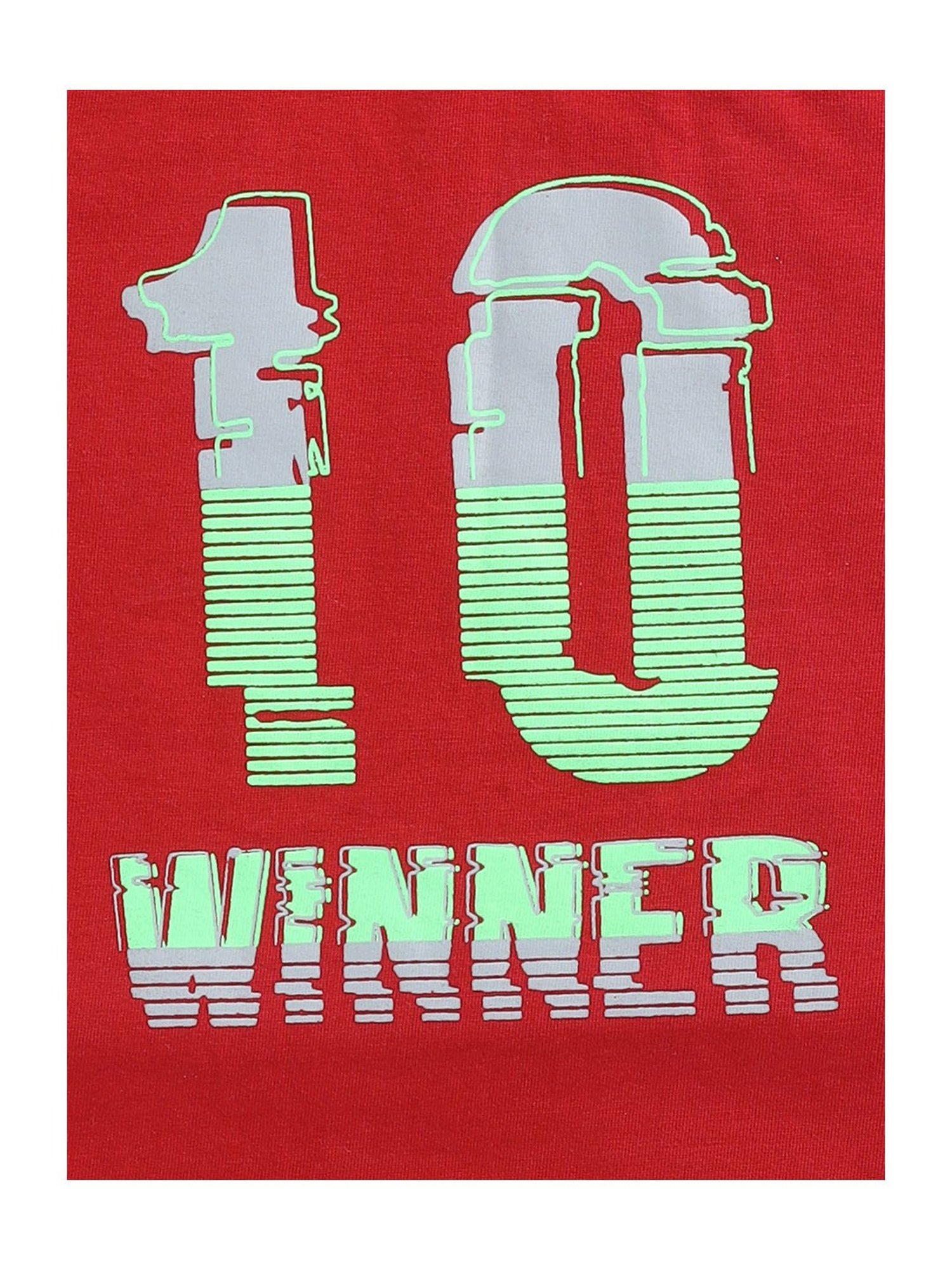 Todd N Teen Kids Red & Grey Graphic Print T-Shirt with Trackpants