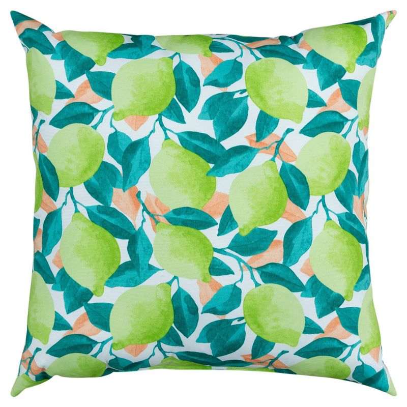 22"x22" Oversize Poly-Filled Lime Indoor/Outdoor Square Throw Pillow Green - Rizzy Home