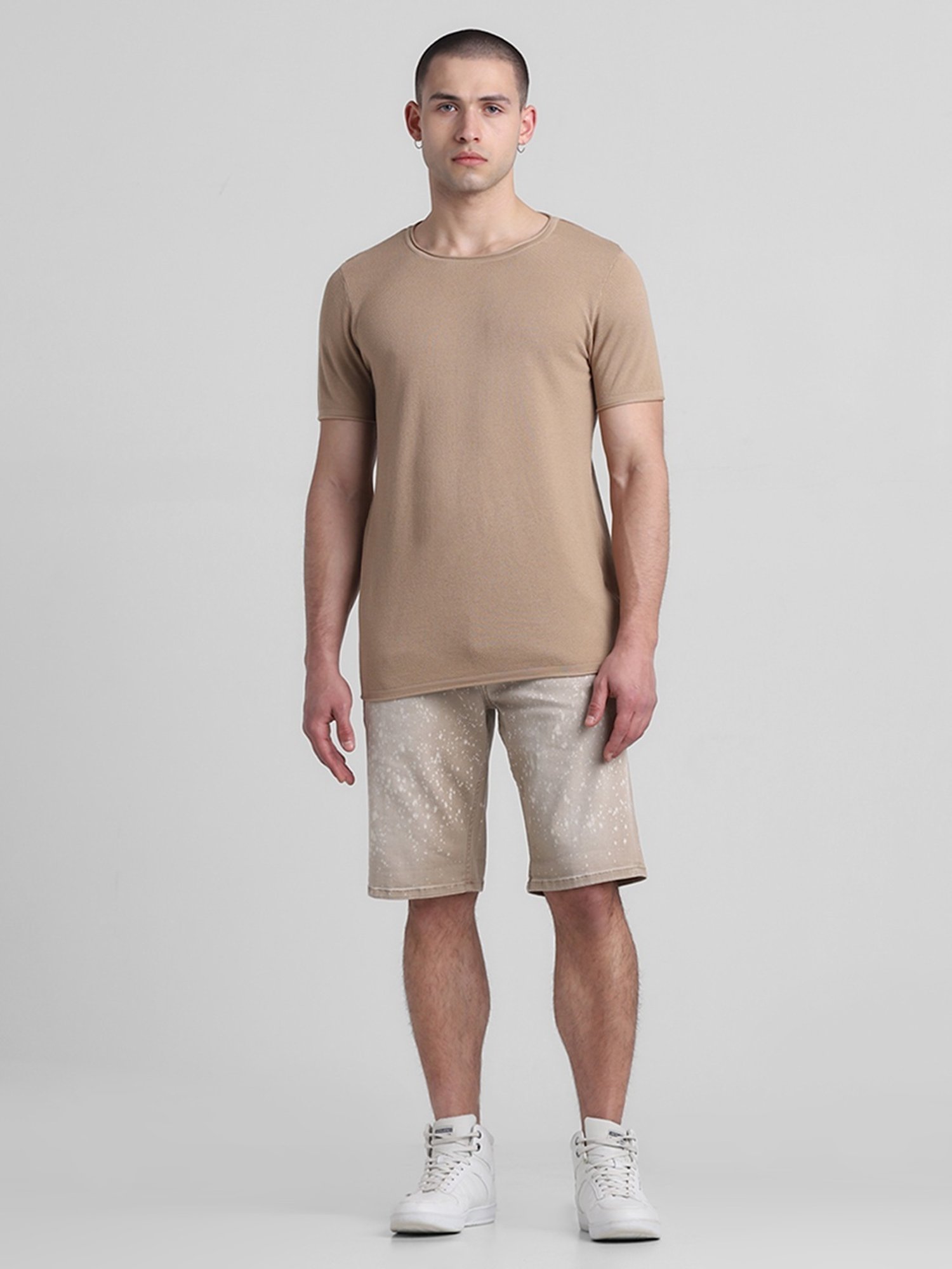 Jack & Jones Warm Sand Cotton Slim Fit Sweater