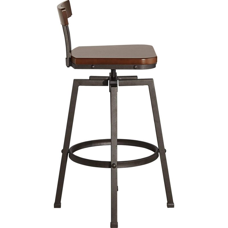 Elm Lane Roark Dark Bronze Adjustable Swivel Bar Stools Set of 2