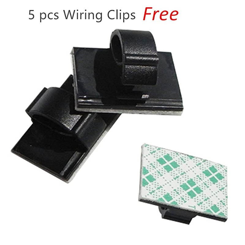 Extra Long 5M USB 20 to Mini USB Cable 90 Degree Left Angle Power Supply Charge Cord with 5pc Wiring Clips for Garmin nuvi GPS Car Dash Cam GPS Navigator DVR Camcorder Camera