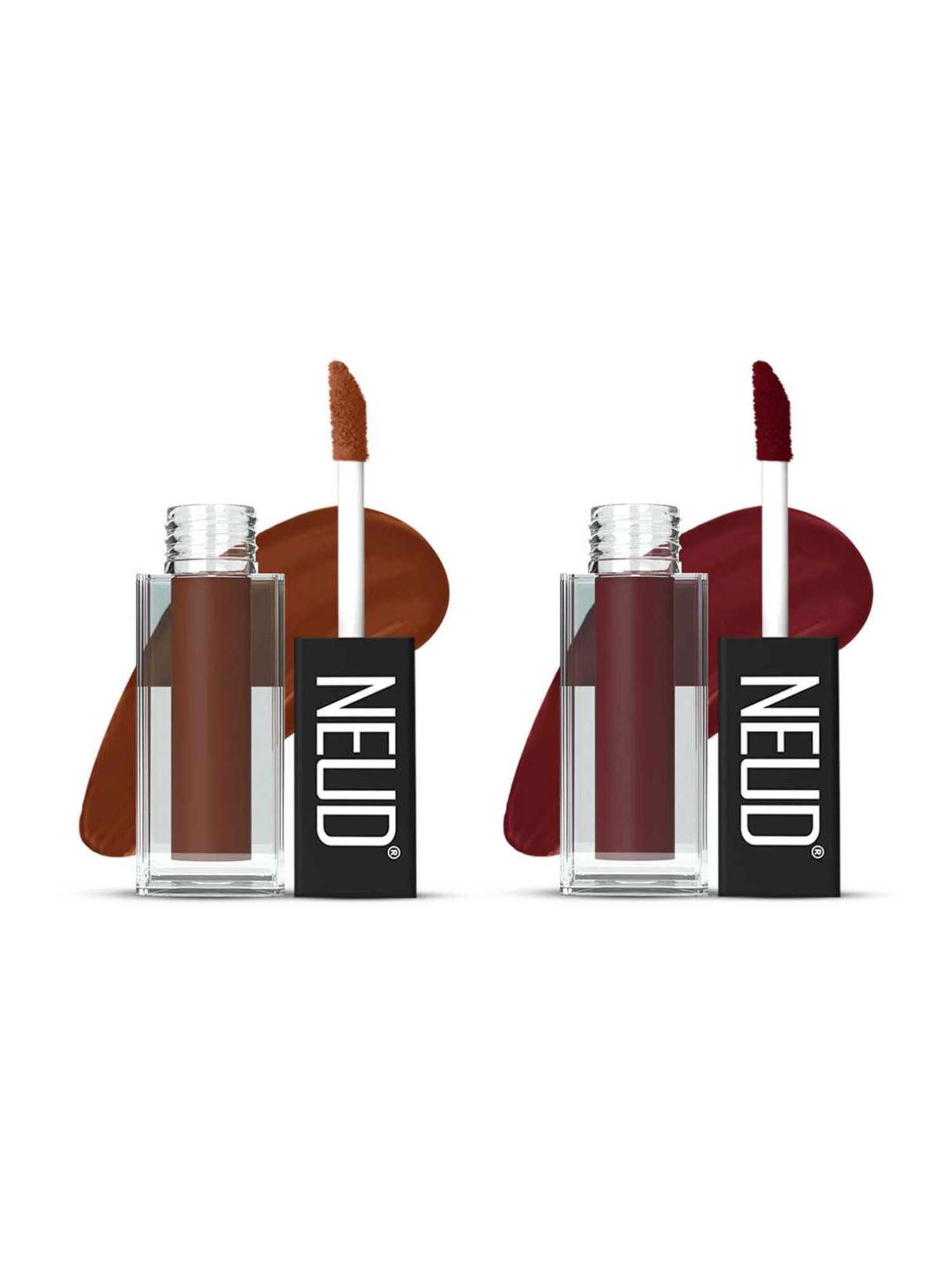 Neud Matte Liquid Lipstick Combo Oh My Coco & Mocha Brownie with Two Lip Gloss Free