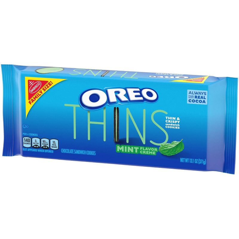 Oreo Thins Mint Flavor Creme Chocolate Sandwich Cookies - 13.1oz
