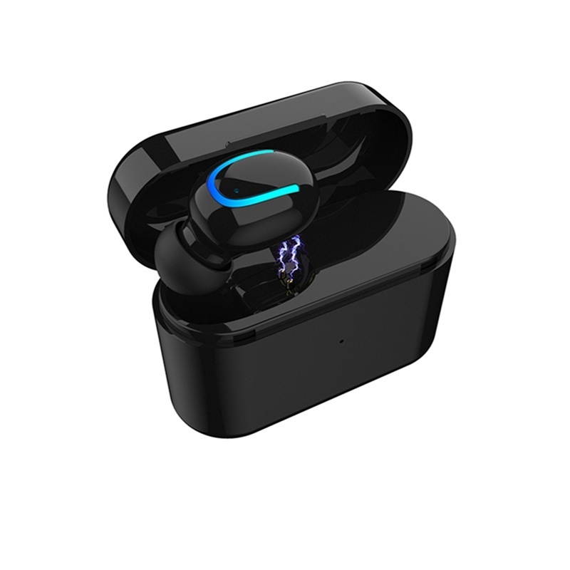Zgeer Bluetooth 5.0 Wireless Headset Ultra Mini Portable Earphone Stereo Single Earbud with Charging Box