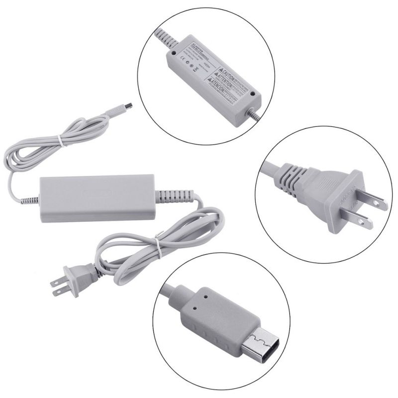 Universal Compact Power Supply Charging AC Adapter Cable Cord For Nintendo For Wii U Gamepad Input AC 100V-240V