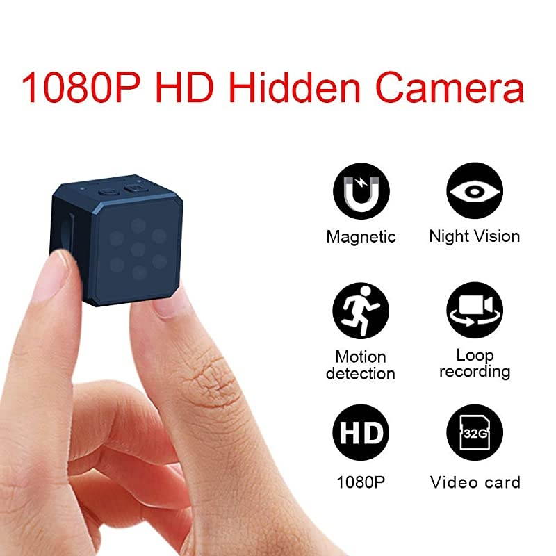 Spy Hidden Camera, 1080P Portable Small HD Wireless Home Security Surveillance Cameras, Covert Tiny Nanny Cam with Night Vision and Motion Detection,Compact Indoor/Outdoor Camcorder